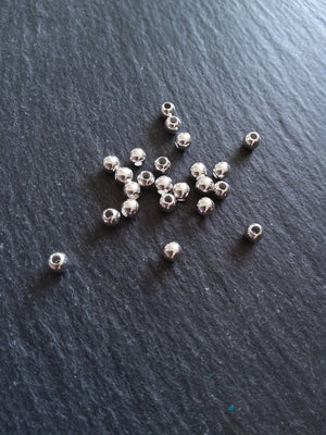 20 or 100 925 Sterling Silver Plated Hollow Brass 4mm Smooth Round Ball Spacer Beads 4x3.5mm Hole: 1.6mm