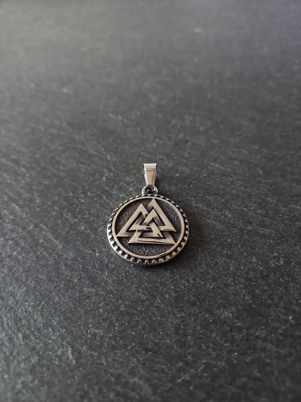 Odin's Knot Norse Valknut Stainless Steel Pendant 25x21x3mm