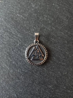 Odin's Knot Norse Valknut Stainless Steel Pendant 25x21x3mm