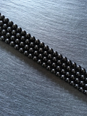 6.2mm Natural Black Polished Agate Gemstone Round Beads Full 15.7 inch Strand