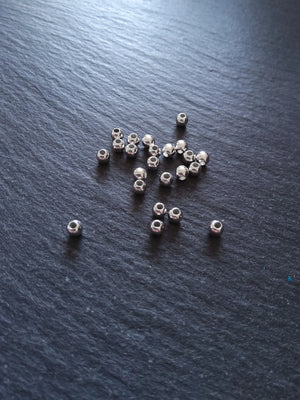 20 or 100 925 Sterling Silver Plated Hollow Brass 4mm Smooth Round Ball Spacer Beads 4x3.5mm Hole: 1.6mm