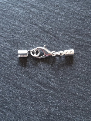Silver Plated Crimp End Sets for 2mm to 2.5mm Cord Necklaces