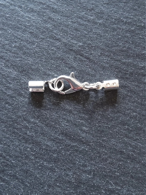 Silver Plated Crimp End Sets for 2mm to 2.5mm Cord Necklaces