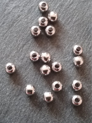 20 or 100 Stainless Steel 5mm Solid Smooth Round Spacer Beads 5x4mm Hole: 1.3mm - ContentedCatz