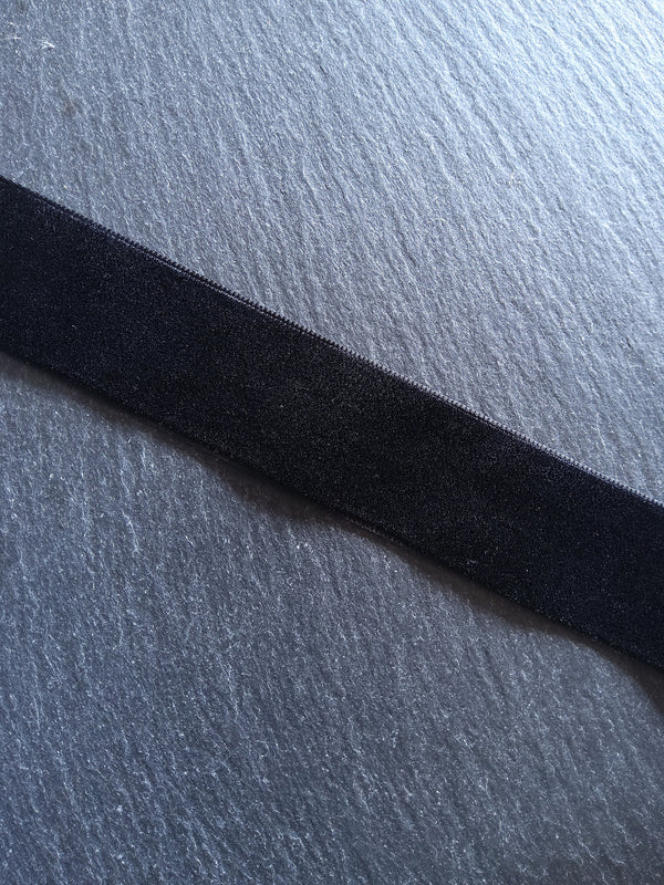 Single Face Black Velvet Ribbon 1 inch (25mm) Wide - ContentedCatz
