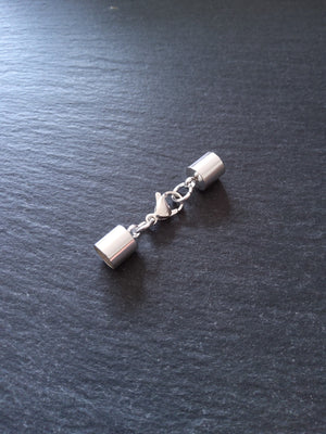 2 or 10 Bright Silver Stainless Steel End Cap Sets for 6.5mm Cord (7mm end caps) - ContentedCatz