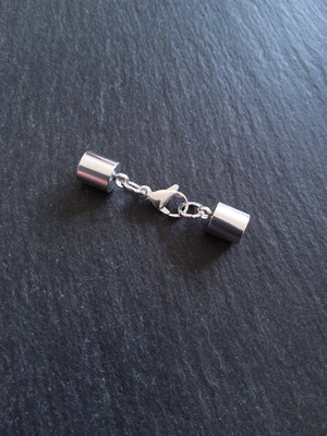 2 or 10 Bright Silver Stainless Steel End Cap Sets for 6.5mm Cord (7mm end caps) - ContentedCatz