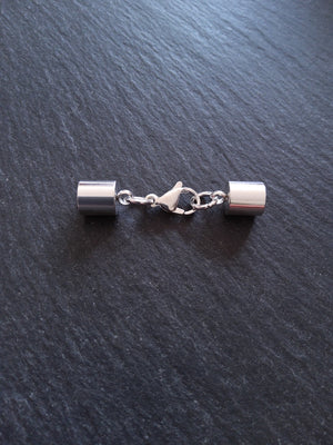 2 or 10 Bright Silver Stainless Steel End Cap Sets for 6.5mm Cord (7mm end caps) - ContentedCatz