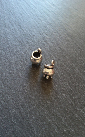 6 or 30 Cauldron Charms Antique Silver Tone 12x8x8mm - ContentedCatz