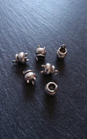 6 or 30 Cauldron Charms Antique Silver Tone 12x8x8mm - ContentedCatz
