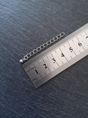 6 Stainless Steel Extender Chains with Choice of Drop 50mm (2") Long - ContentedCatz