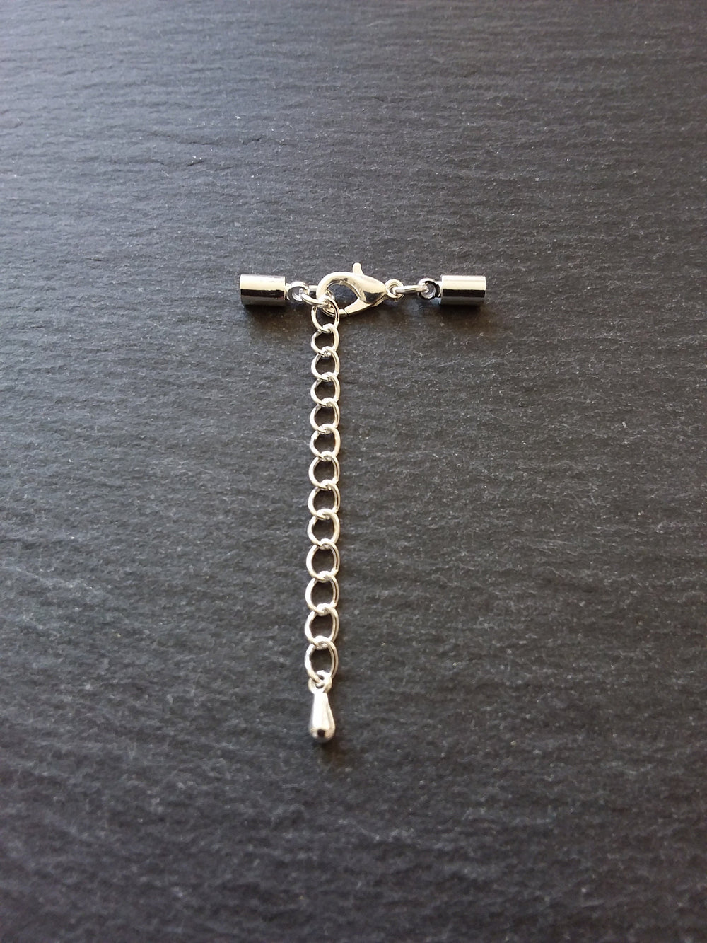 Silver Plated End Cap Sets for 3mm Cord with or without Extender Chain (3.6mm caps) - ContentedCatz
