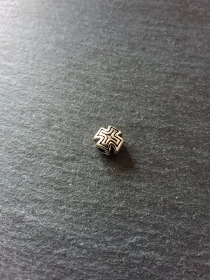 10 or 50 Antique Silver 8mm Rounded Cross Beads 8x8x7mm - ContentedCatz