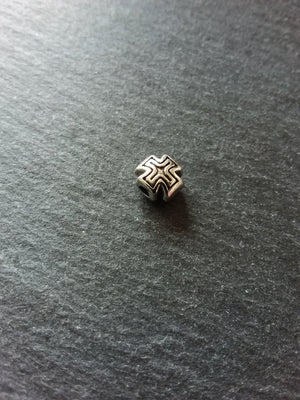 10 or 50 Antique Silver 8mm Rounded Cross Beads 8x8x7mm - ContentedCatz