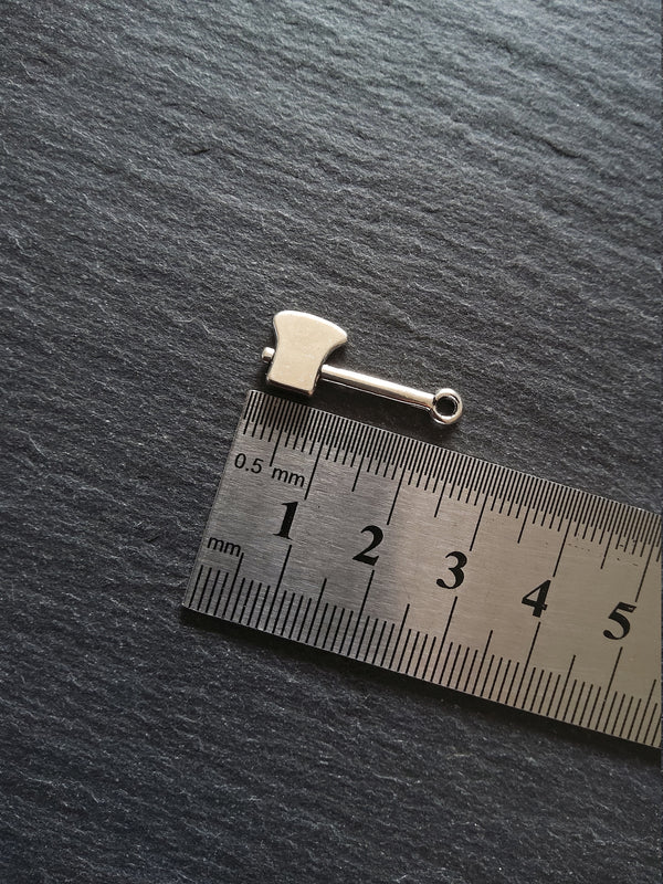 10 or 50 Axe Charms Antique Silver Tone Alloy 25x10mm - ContentedCatz