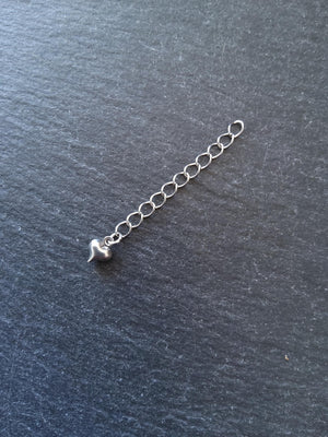 6 Stainless Steel Extender Chains with Choice of Drop 50mm (2") Long - ContentedCatz