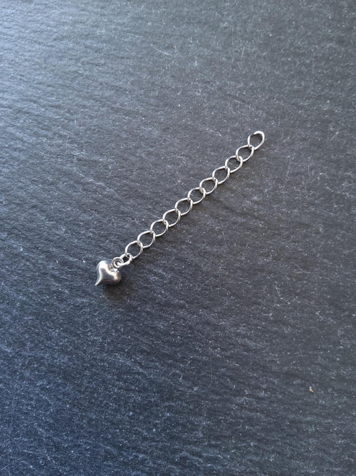 6 Stainless Steel Extender Chains with Choice of Drop 50mm (2") Long - ContentedCatz