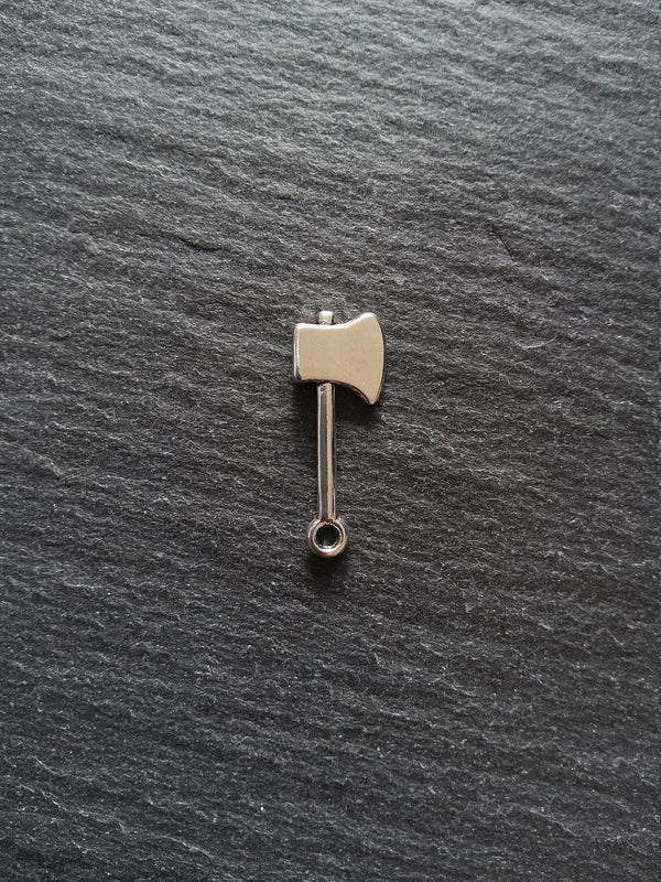 10 or 50 Axe Charms Antique Silver Tone Alloy 25x10mm - ContentedCatz