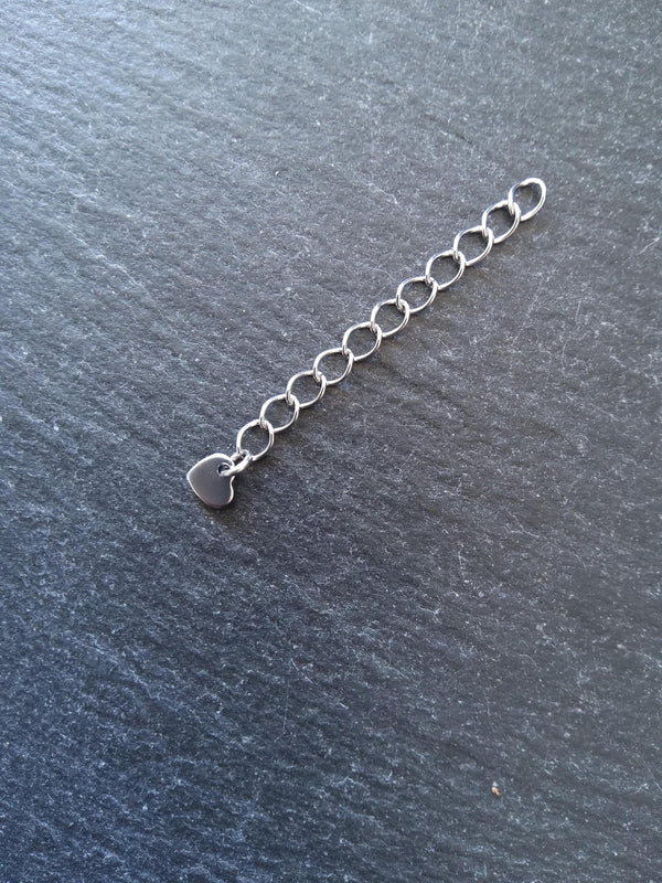 6 Stainless Steel Extender Chains with Choice of Drop 50mm (2") Long - ContentedCatz