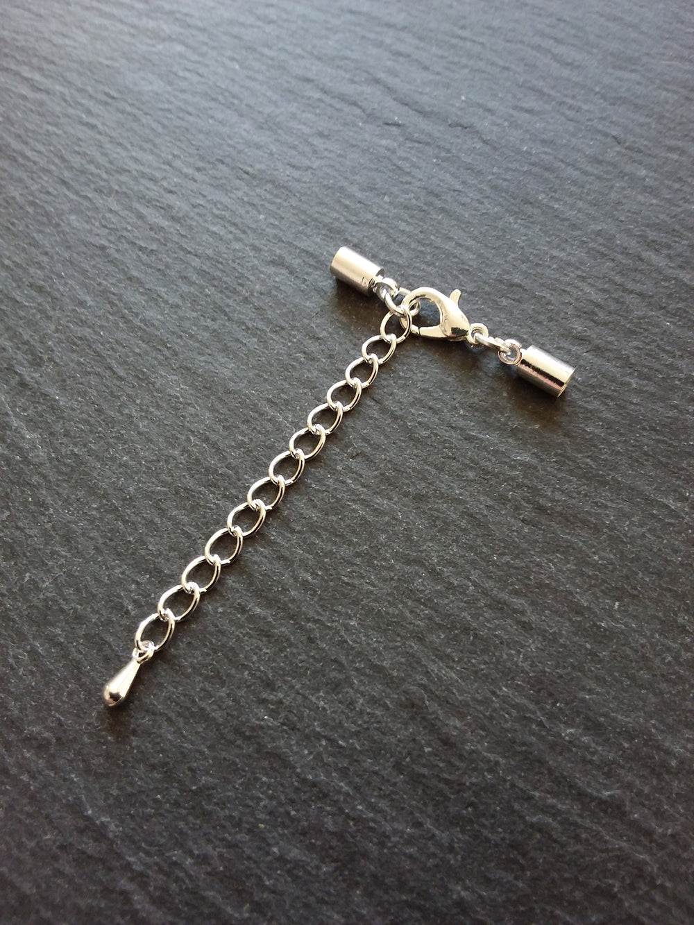 Silver Plated End Cap Sets for 3mm Cord with or without Extender Chain (3.6mm caps) - ContentedCatz