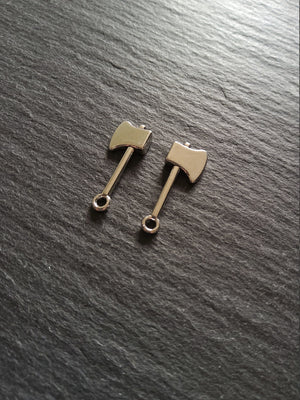 10 or 50 Axe Charms Antique Silver Tone Alloy 25x10mm - ContentedCatz