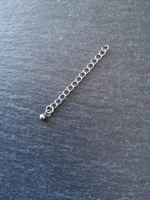 6 Stainless Steel Extender Chains with Choice of Drop 50mm (2") Long - ContentedCatz