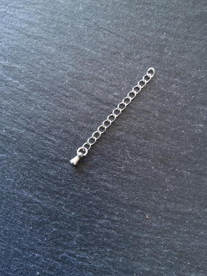 6 Stainless Steel Extender Chains with Choice of Drop 50mm (2") Long - ContentedCatz