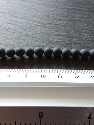 6.3mm Frosted Natural Black Agate Undyed Gemstone Round Beads Full 15.7 inch Strand - ContentedCatz