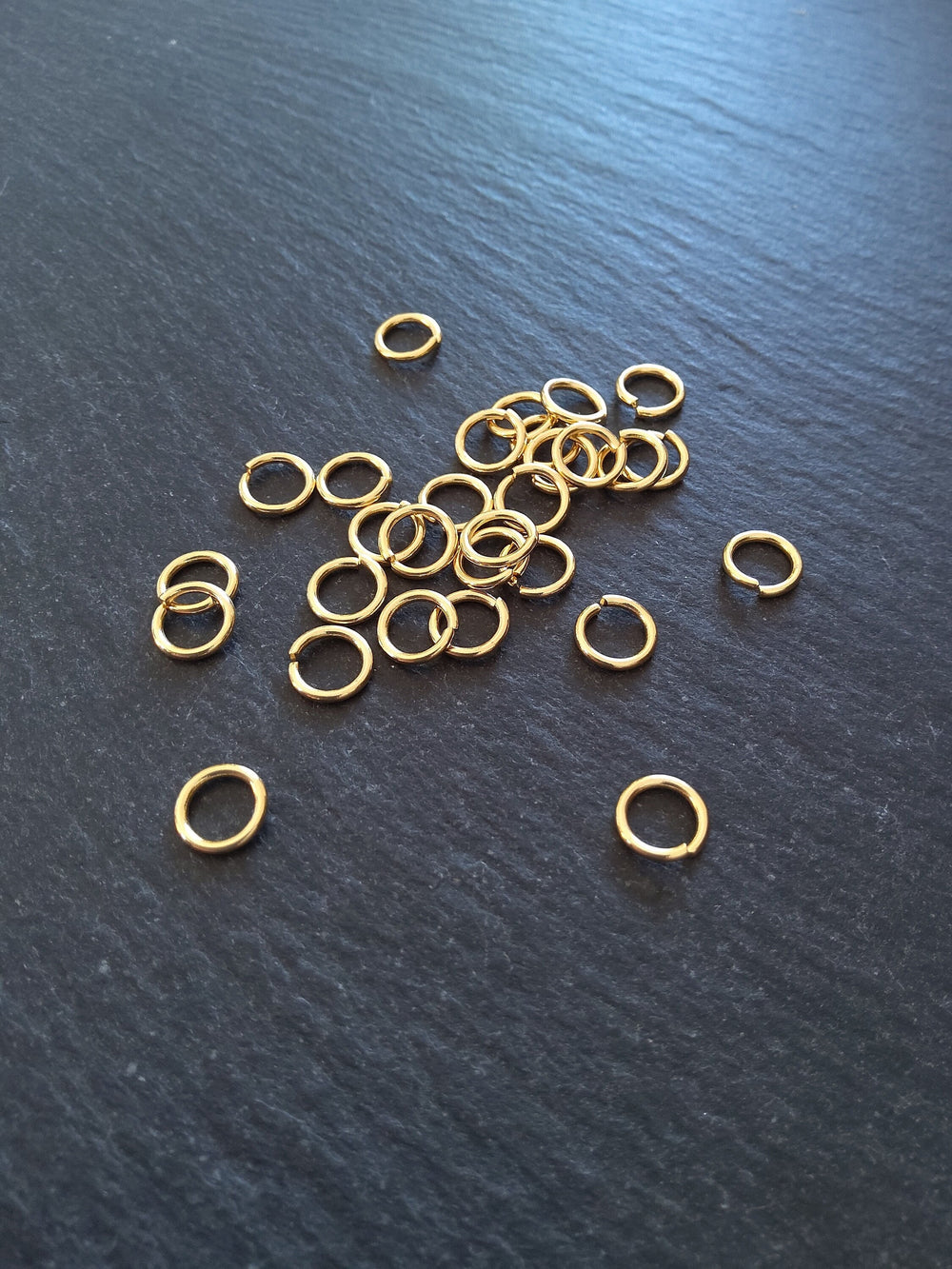 10 or 50 Genuine 24K Gold Plated 8mm Diameter Stainless Steel Jump Rings Strong 1.2mm (16 gauge) - ContentedCatz