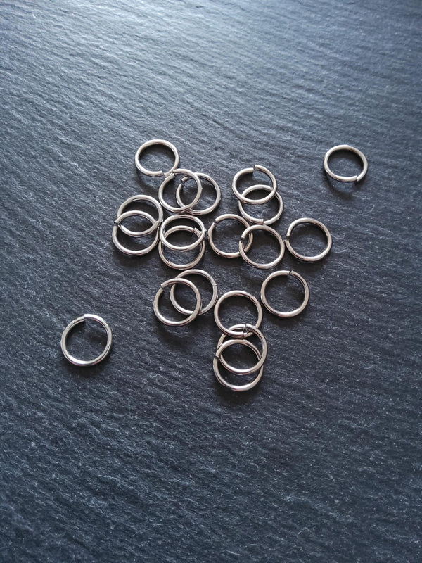 20 or 100 Stainless Steel 12mm Jump Rings Strong 1.4mm (14 gauge) - ContentedCatz