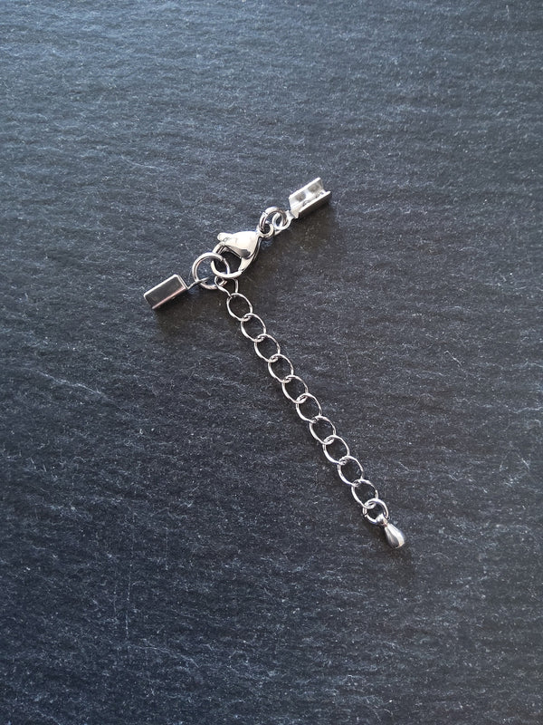 Stainless Steel Folding Crimp End sets for 1.5mm to 2mm Cord - ContentedCatz