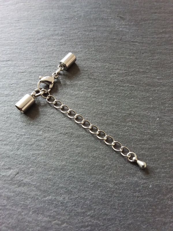 Stainless Steel End Cap Sets for 3mm Cord (3.5mm caps) - ContentedCatz