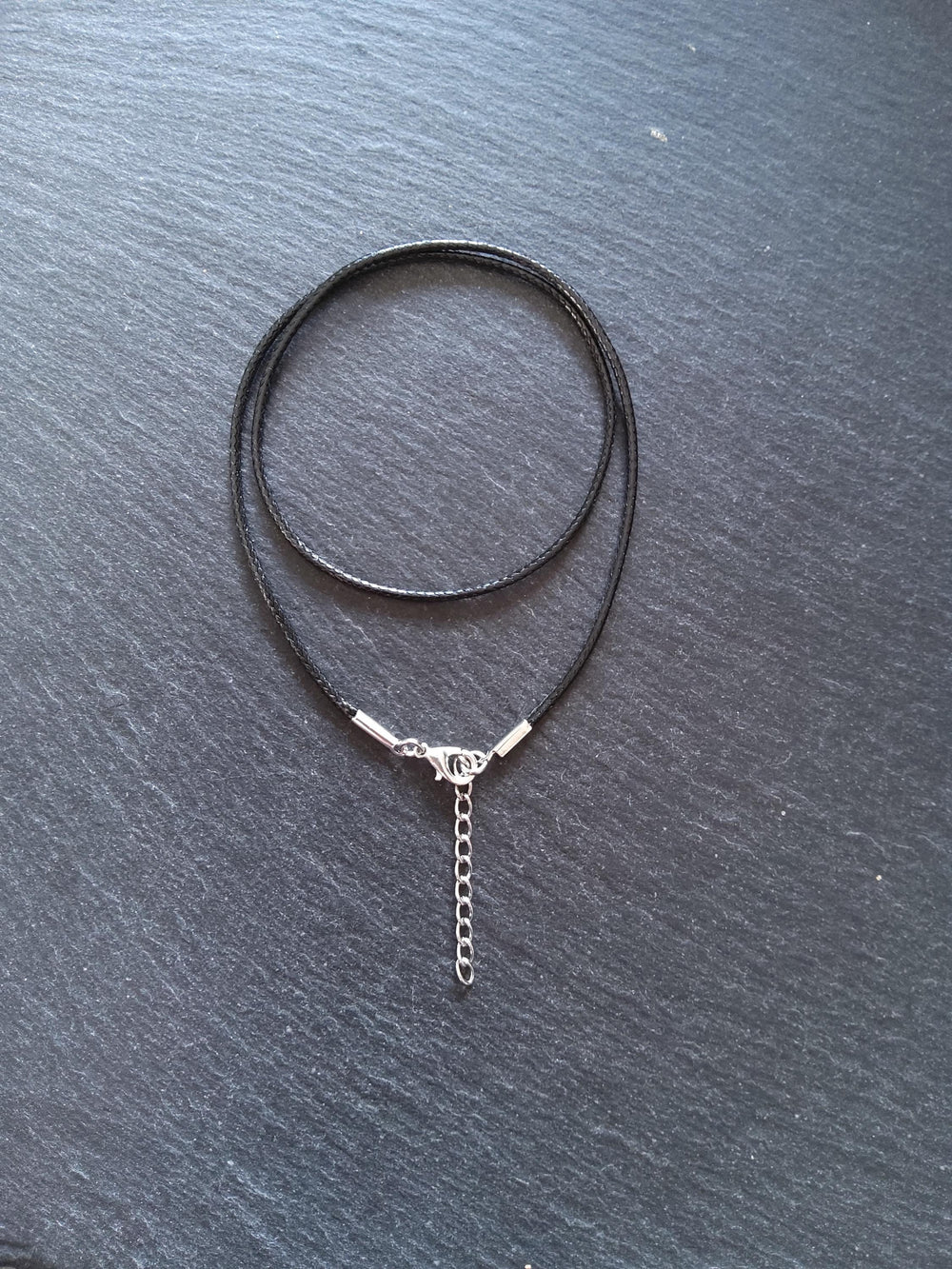 4 or 20 Black Waxed Cotton Cord 17 inch Necklace with Extender Chain - ContentedCatz