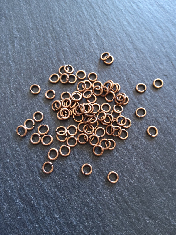 200 or 1000 Antique Copper Tone 5mm Diameter Strong 1mm Jump Rings - ContentedCatz