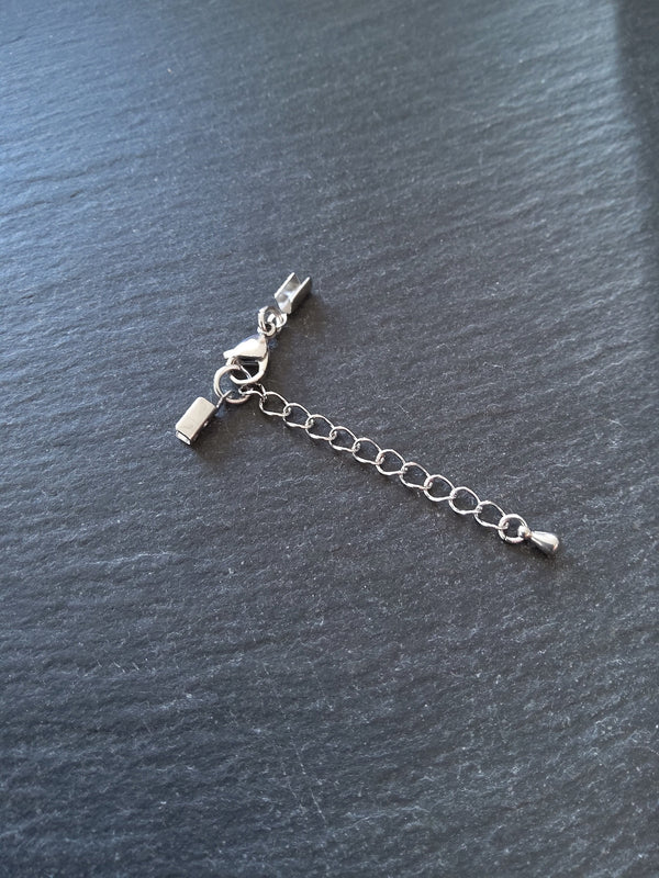 Stainless Steel Folding Crimp End sets for 1.5mm to 2mm Cord - ContentedCatz
