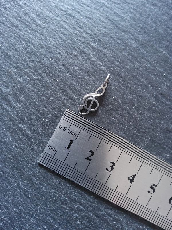 6 or 30 Treble Clef Musical Note Charms Stainless Steel 17x8mm - ContentedCatz