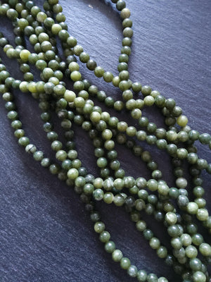 6.5mm Green Jade Natural Chinese Taiwan Undyed Round Polished Gemstone Beads Full 15 inch Strand - ContentedCatz