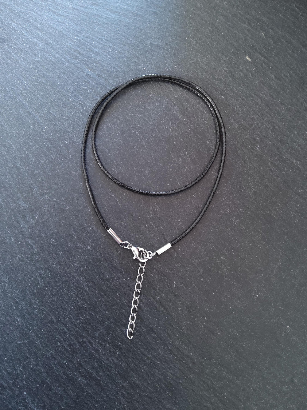 4 or 20 Black Waxed Cotton Cord 17 inch Necklace with Extender Chain - ContentedCatz