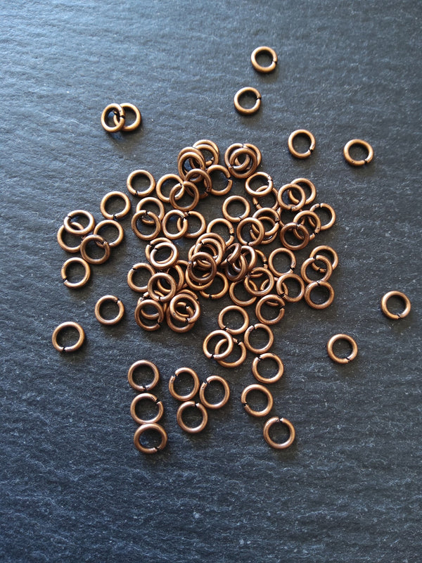 200 or 1000 Antique Copper Tone 5mm Diameter Strong 1mm Jump Rings - ContentedCatz