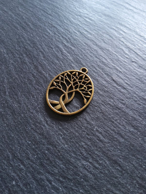 4 or 20 Oval Tree of Life Pendants Antique Bronze Tone Alloy 32x24mm - ContentedCatz