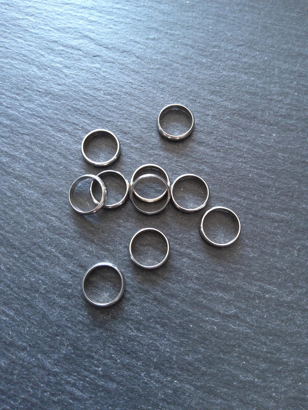 4 or 20 Stainless Steel 12mm CLOSED Jump Rings Strong 12x1x2.5mm - ContentedCatz