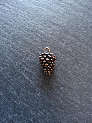 2 or 10 Pine Cone Charms Antique Copper Tone Solid Alloy 20x12mm - ContentedCatz