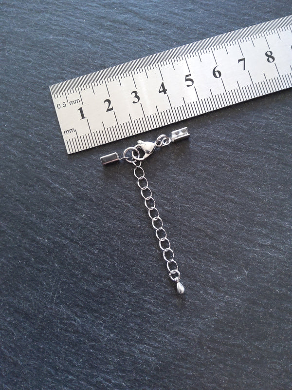 Stainless Steel Folding Crimp End sets for 1.5mm to 2mm Cord - ContentedCatz