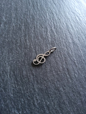 6 or 30 Treble Clef Musical Note Charms Stainless Steel 17x8mm - ContentedCatz