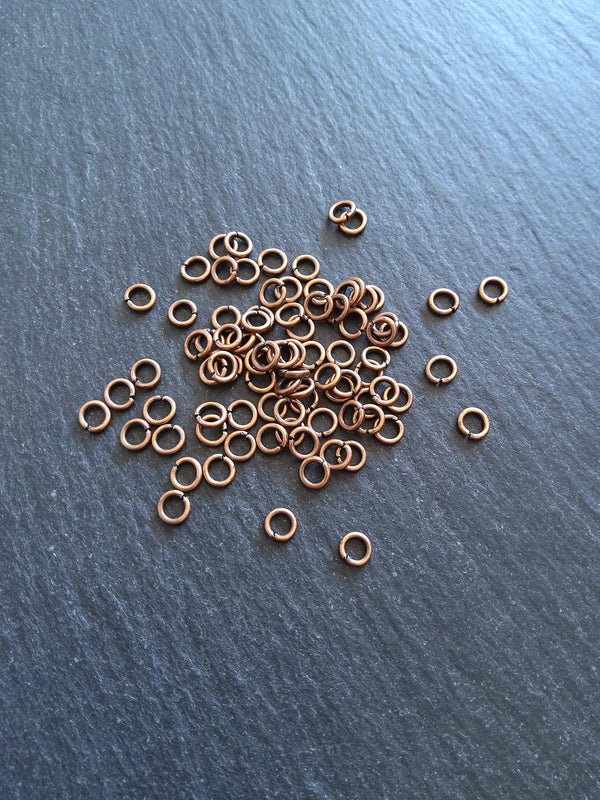 200 or 1000 Antique Copper Tone 5mm Diameter Strong 1mm Jump Rings - ContentedCatz