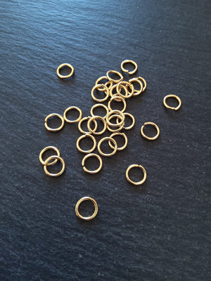 10 or 50 Genuine 24K Gold Plated 8mm Diameter Stainless Steel Jump Rings Strong 1.2mm (16 gauge) - ContentedCatz