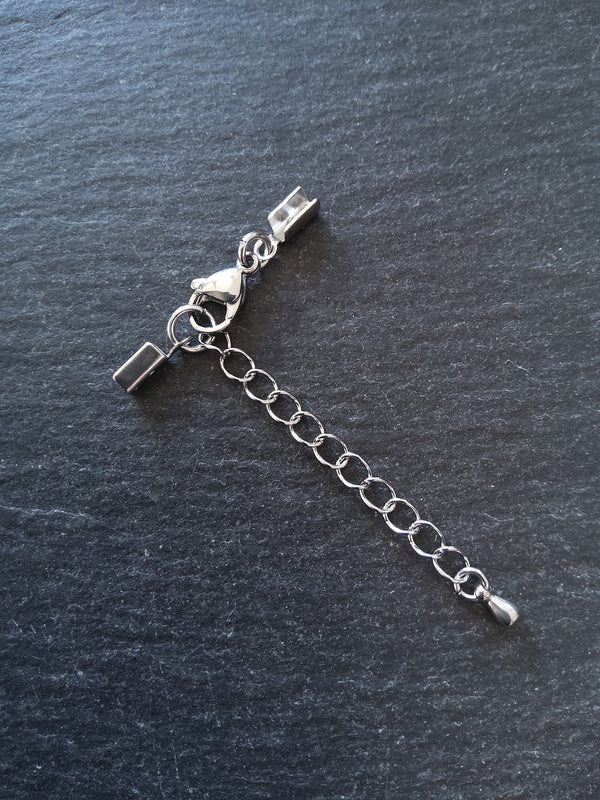 Stainless Steel Folding Crimp End sets for 1.5mm to 2mm Cord - ContentedCatz