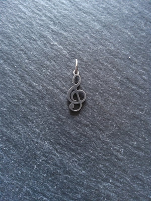6 or 30 Treble Clef Musical Note Charms Stainless Steel 17x8mm - ContentedCatz