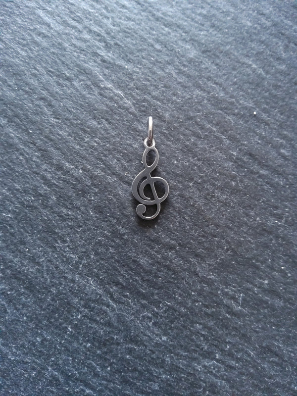 6 or 30 Treble Clef Musical Note Charms Stainless Steel 17x8mm - ContentedCatz