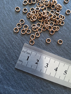 200 or 1000 Antique Copper Tone 5mm Diameter Strong 1mm Jump Rings - ContentedCatz